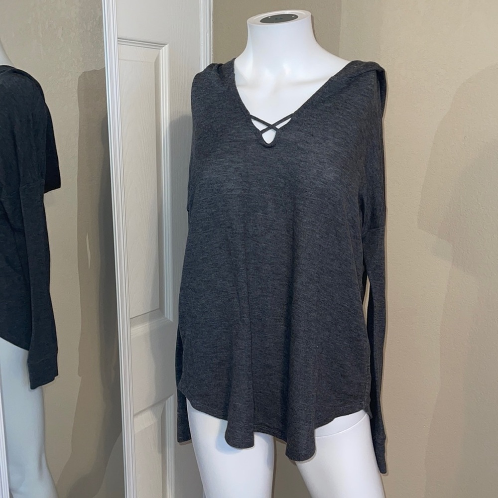 Grey long sleeve hoodie